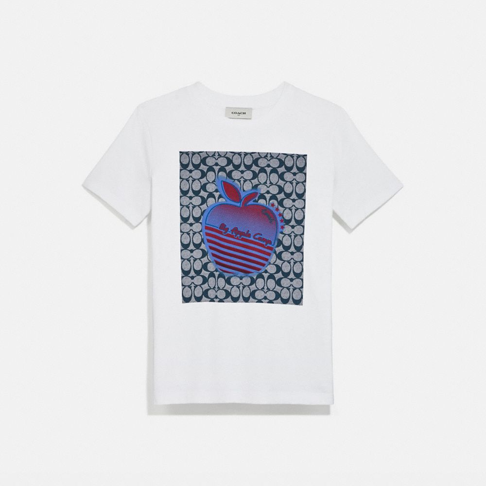 APPLE GRAPHIC CAMP T-SHIRT - WHITE. - COACH 4231