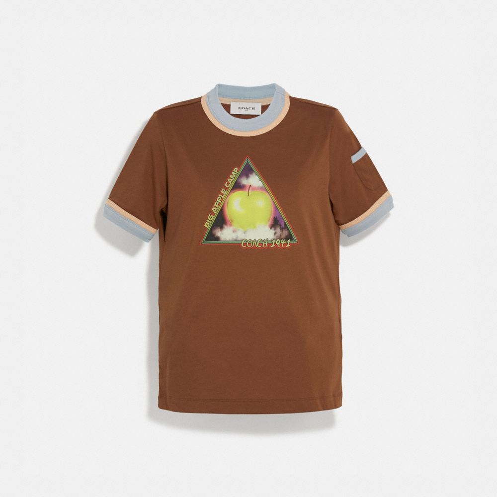COACH 4232 Big Apple Camp Contrast Binding T-shirt VINTAGE BROWN