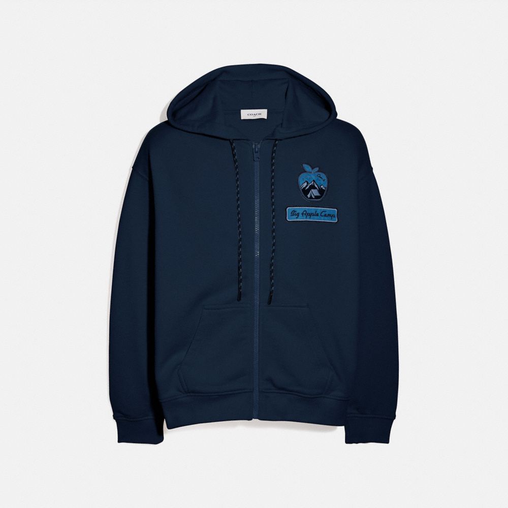 BIG APPLE CAMP JERSEY HOODIE - NAVY - COACH 4236