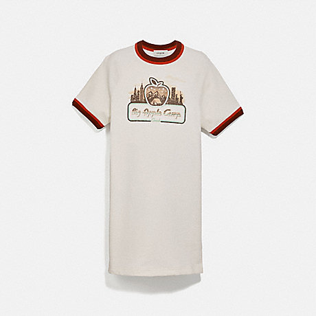 COACH 4247 - APPLE CAMP NEW YORK T-SHIRT DRESS - IVORY. | COACH COACH 4247 - APPLE CAMP NEW YORK T-SHIRT DRESS - IVORY. | COACH