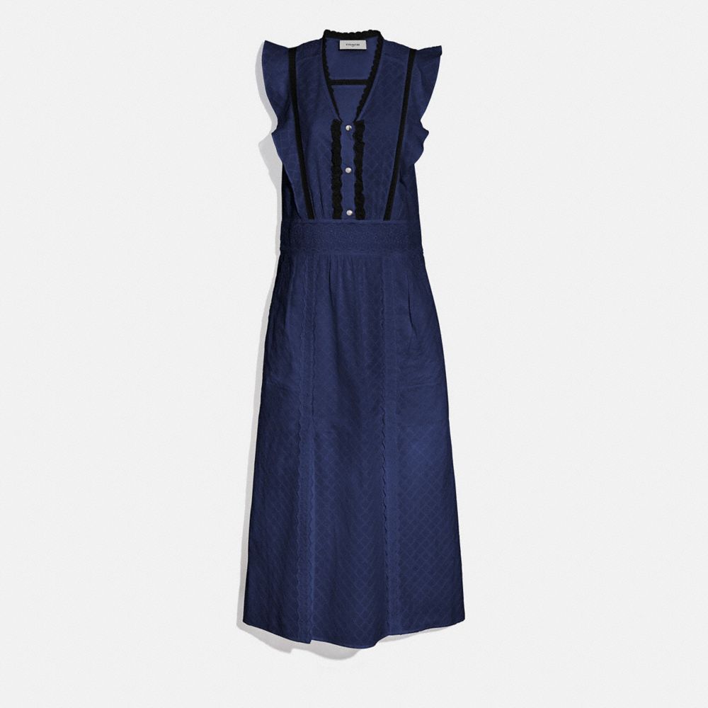 COACH 4267 Broderie Anglaise Maxi Dress NAVY