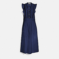 BRODERIE ANGLAISE MAXI DRESS - 4267 - NAVY