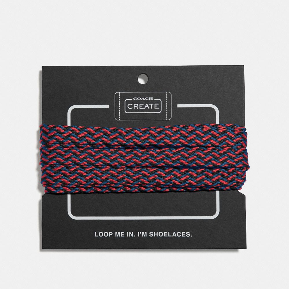 COACH 42733 - MULTI WOVEN SHOE LACES BLACK/1941 RED/DENIM