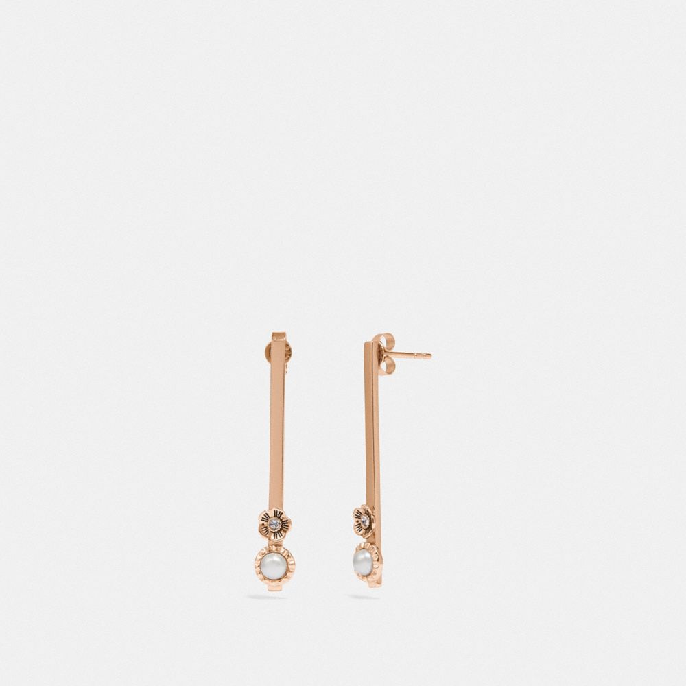 COACH 43026 Demi-fine Sunburst Bar Earrings GREY/ROSE GOLD