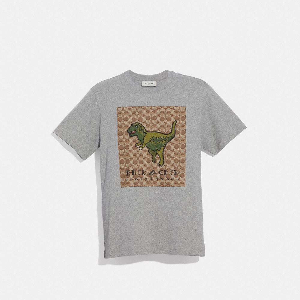 coach Signature T Shirt Heather Grey Green 