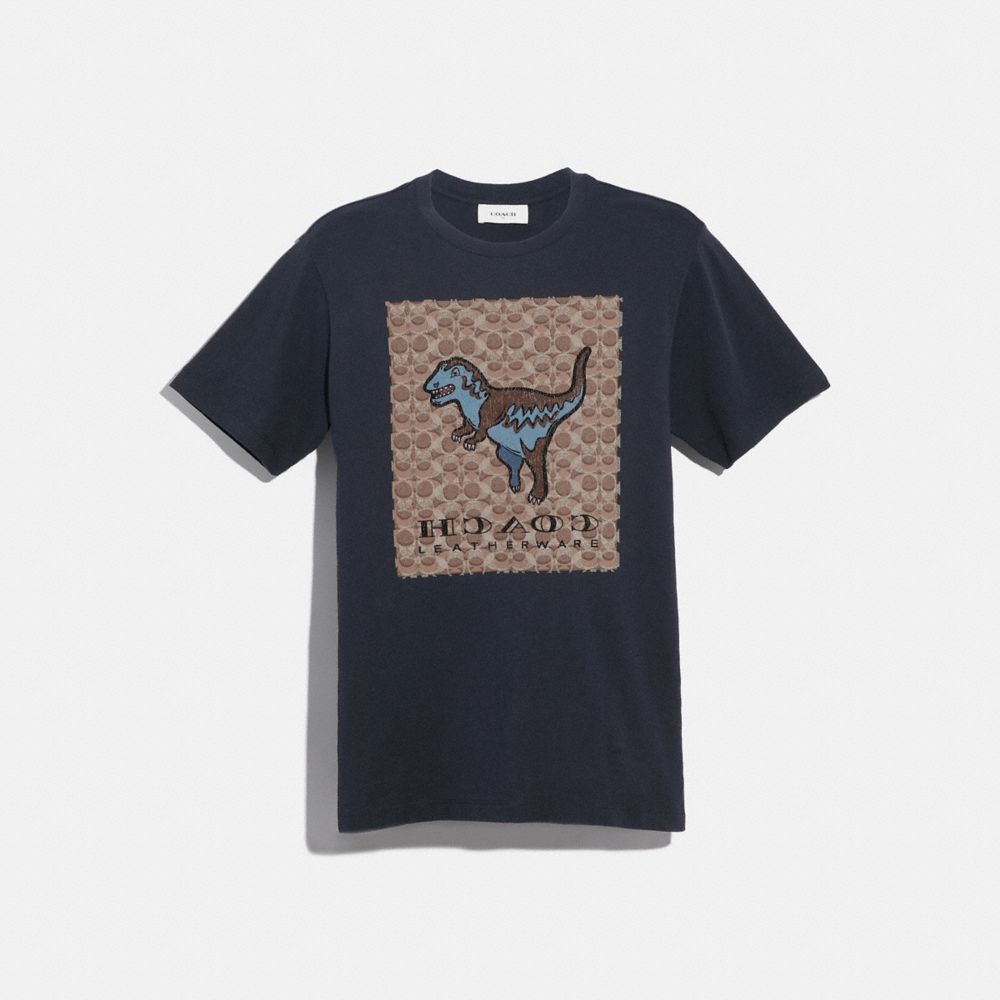 COACH SIGNATURE REXY T-SHIRT - ABYSS - 43064