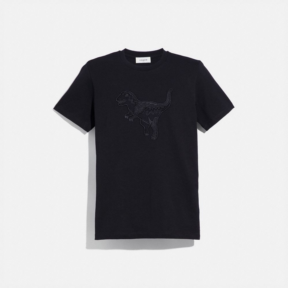 COACH 43166 EMBROIDERED REXY T-SHIRT BLACK