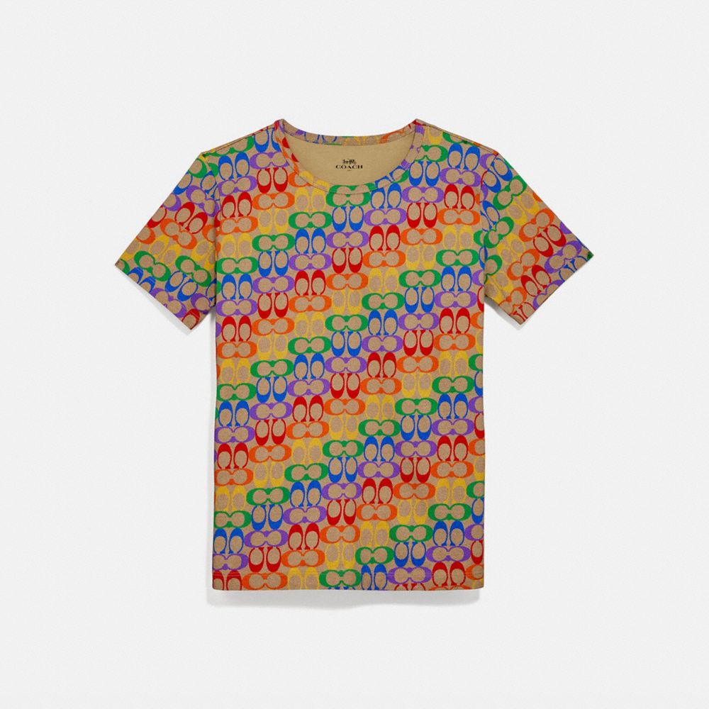 COACH 4330 RAINBOW SIGNATURE T-SHIRT MULTI