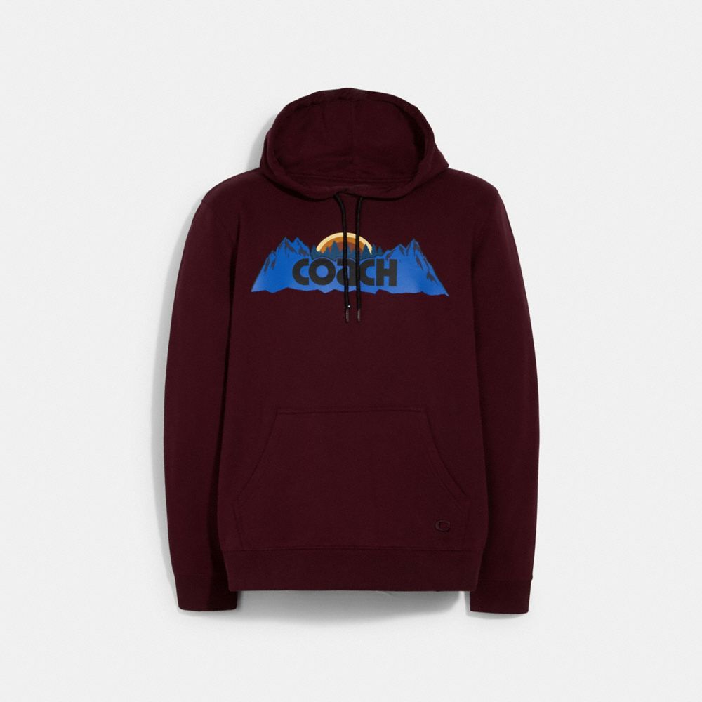 COACH COACH MOUNTAIN HOODIE - MAROON - 4342