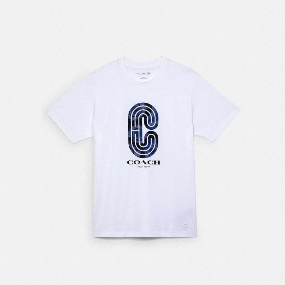 COACH 4365 T-shirt With Kaffe Fassett Print WHITE