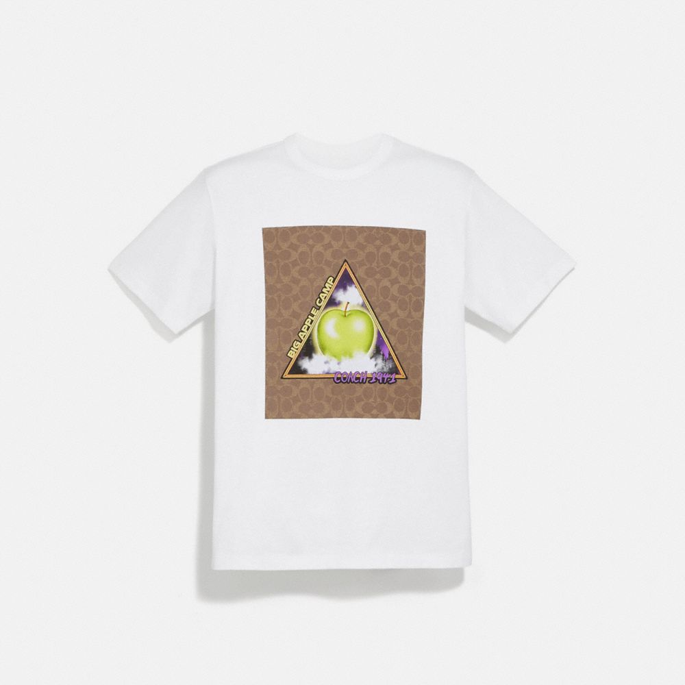 SIGNATURE BIG APPLE CAMP T-SHIRT - WHITE - COACH 4393