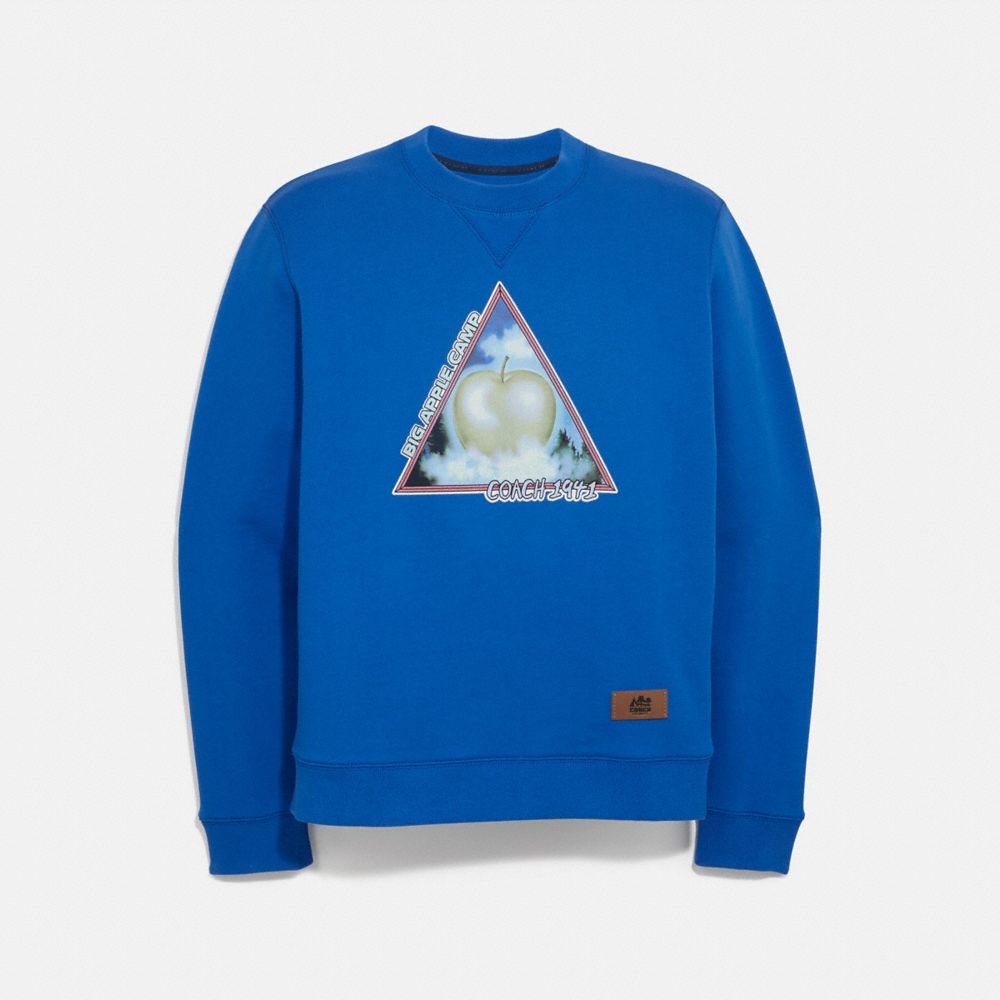 BIG APPLE CAMP SWEATSHIRT - BRIGHT BLUE - COACH 4394