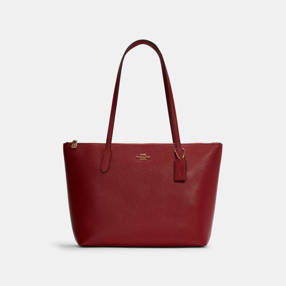 COACH 4454 Zip Top Tote GOLD/1941 RED