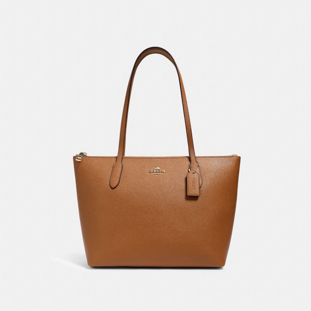 ZIP TOP TOTE - 4454 - IM/LIGHT SADDLE