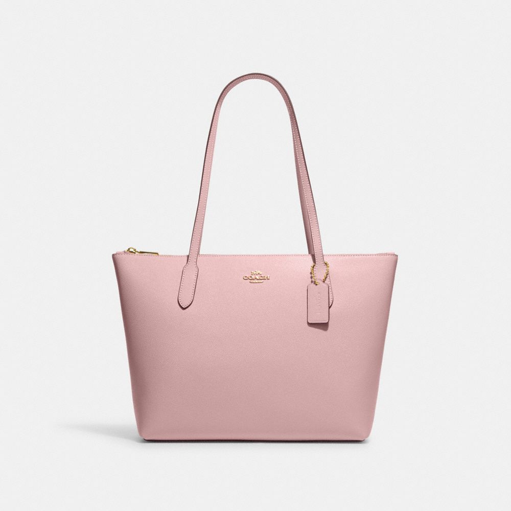 Zip Top Tote - 4454 - Gold/Powder Pink