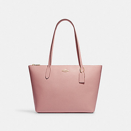 COACH 4454 Zip Top Tote Gold/Shell Pink