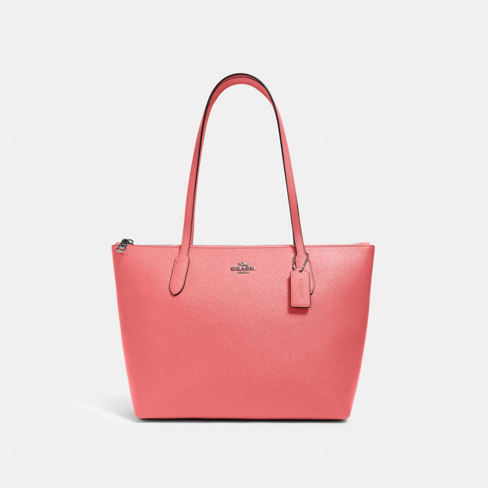 ZIP TOP TOTE - 4454 - QB/PINK LEMONADE