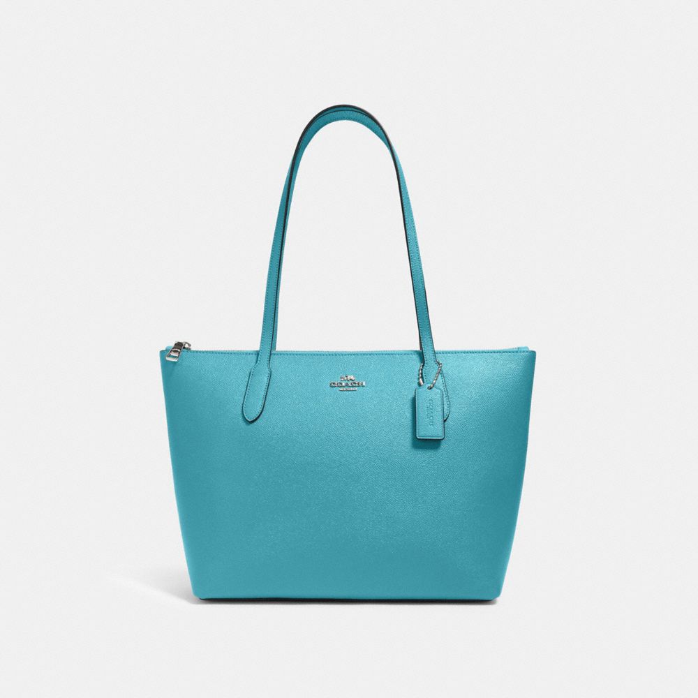 COACH 4454 ZIP TOP TOTE SV/AQUA