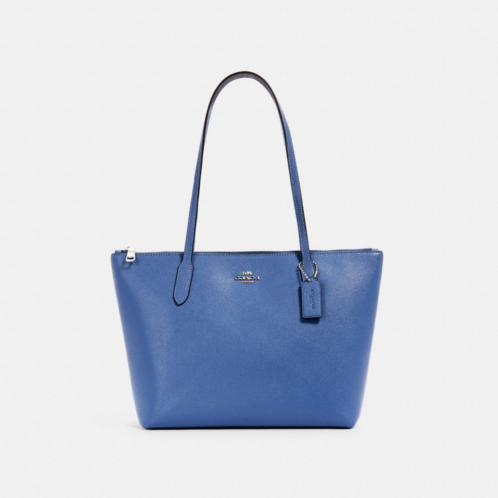 COACH 4454 Zip Top Tote SV/STONE BLUE