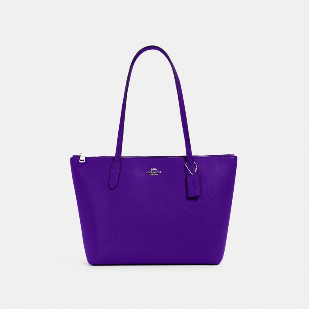 COACH 4454 Zip Top Tote SV/SPORT PURPLE