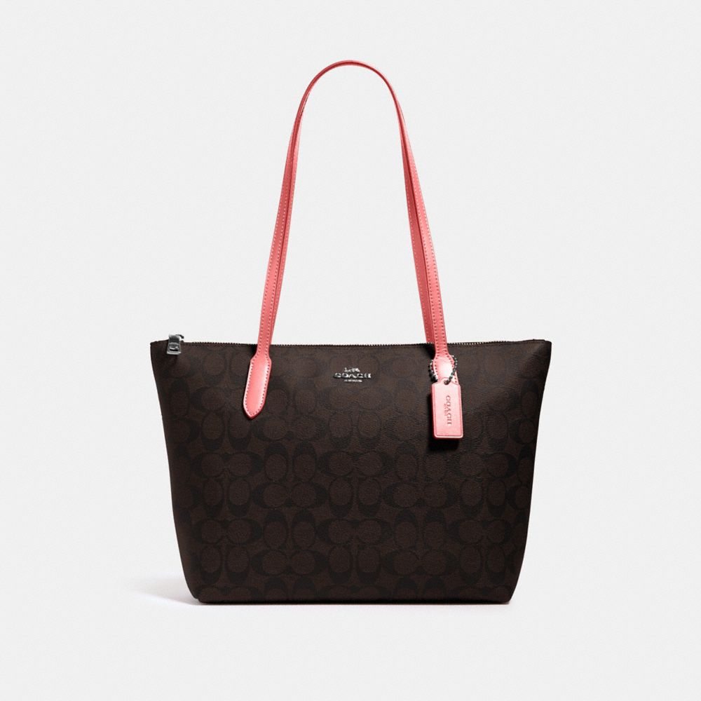 COACH 4455 ON SALE $83 - ZIP TOP TOTE IN SIGNATURE CANVAS BAGS - WWW.HANDBAG8.COM