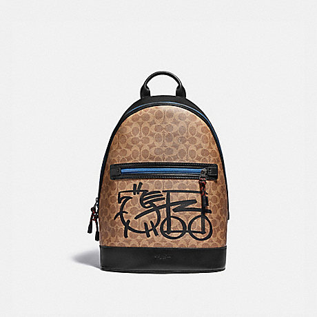 COACH BARROW BACKPACK IN SIGNATURE CANVAS WITH ABSTRACT HORSE AND CARRIAGE -  - 4586