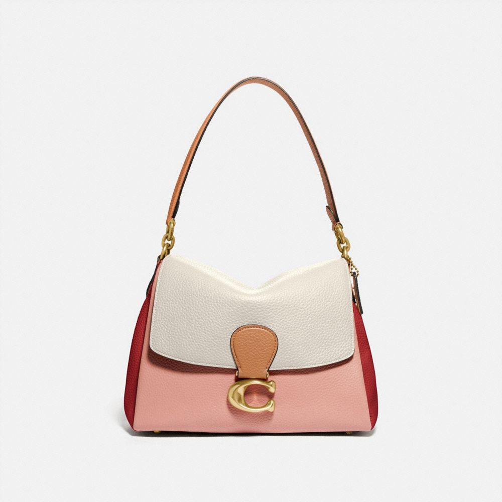 COACH MAY SHOULDER BAG IN COLORBLOCK - BRASS/IVORY BLUSH MULTI - 4613