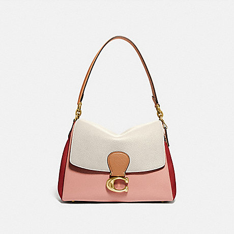 COACH 4613 MAY SHOULDER BAG IN COLORBLOCK BRASS/IVORY BLUSH MULTI
