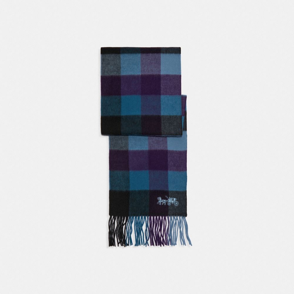 Check Print Extra Long Muffler - 4629 - Blue/Multi