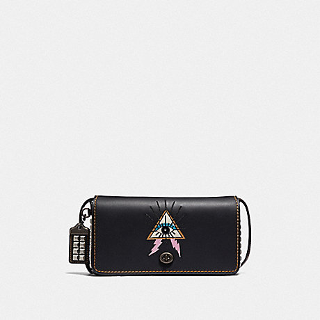 COACH DINKY WITH PYRAMID EYE - BLACK/PEWTER - 46812