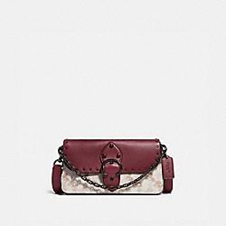 COACH 4760 Beat Crossbody Clutch With Horse And Carriage Print PEWTER/CHALK WINE
