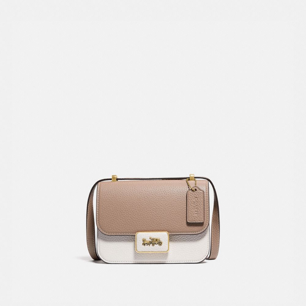 Alie Shoulder Bag 18 In Colorblock - BRASS/TAUPE MULTI - COACH 4790