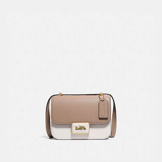 4790 - Alie Shoulder Bag 18 In Colorblock Brass/Taupe Multi