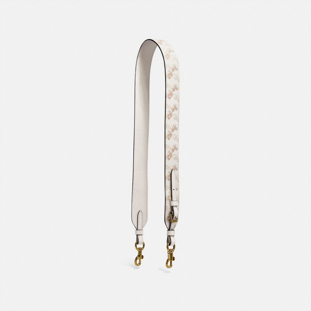 COACH Strap With Horse And Carriage Print - BRASS/CHALK TAUPE - 4823