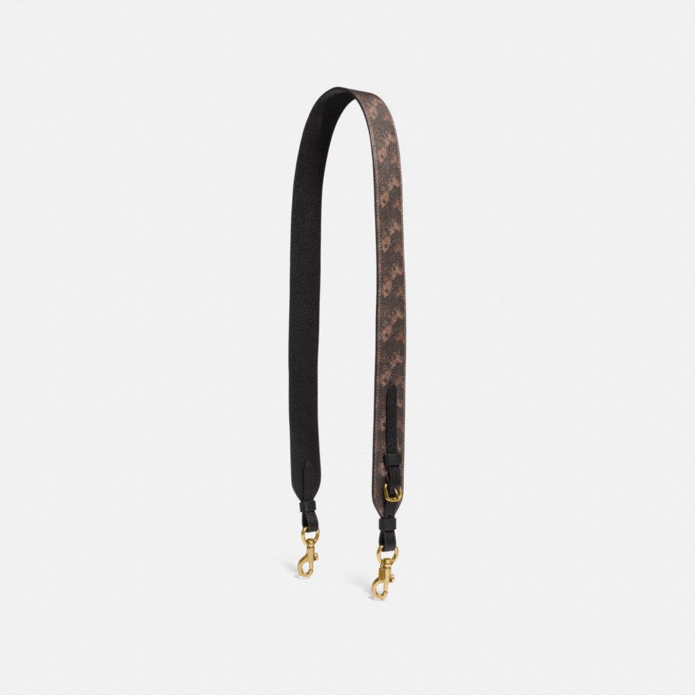 COACH 4823 Strap With Horse And Carriage Print Brass/Truffle Black