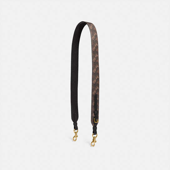 4823 - Strap With Horse And Carriage Print Brass/Truffle Black