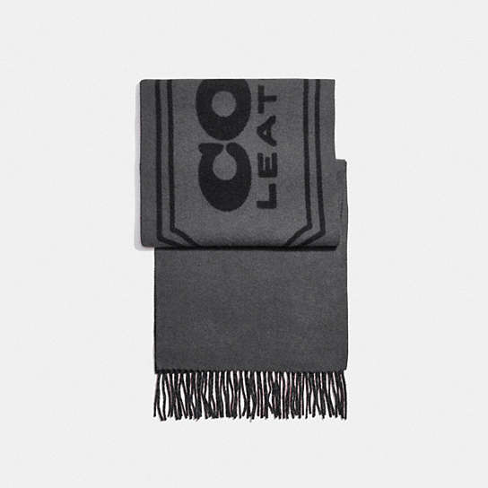 4848 - Cashmere Scarf With Coach Badge GREY/BLACK