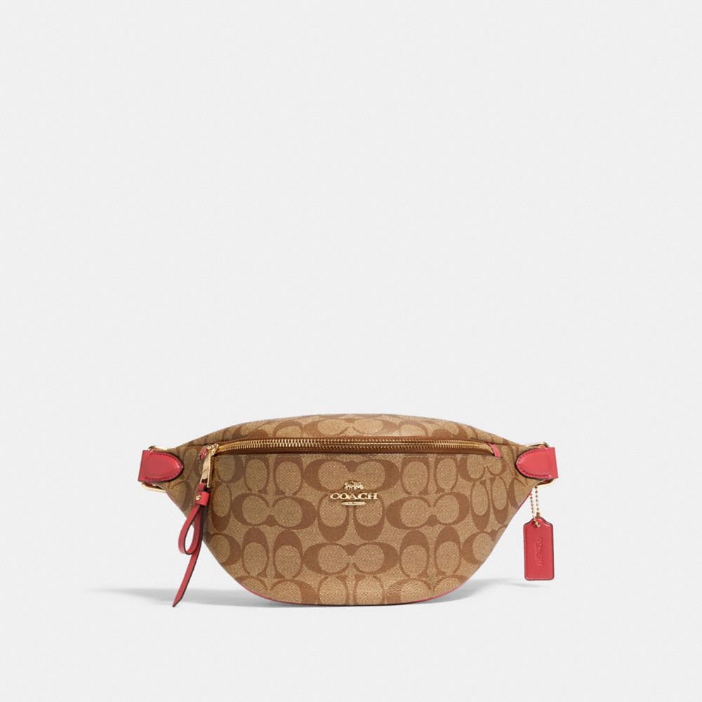 BELT BAG IN SIGNATURE CANVAS - 48740 - IM/KHAKI POPPY