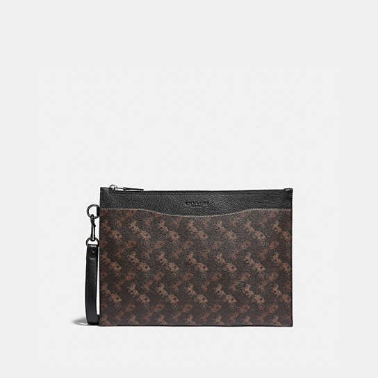 4903 - Hitch Pouch With Horse And Carriage Print Truffle