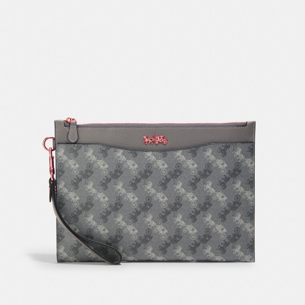 COACH Hitch Pouch With Horse And Carriage Print - GREY - 4903