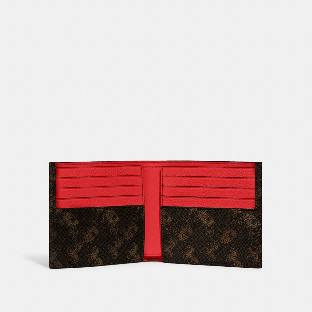 馬車圖案印花雙重皮夾