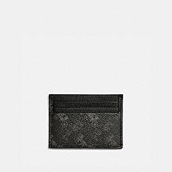 COACH 4910 Card Case With Horse And Carriage Print CHARCOAL