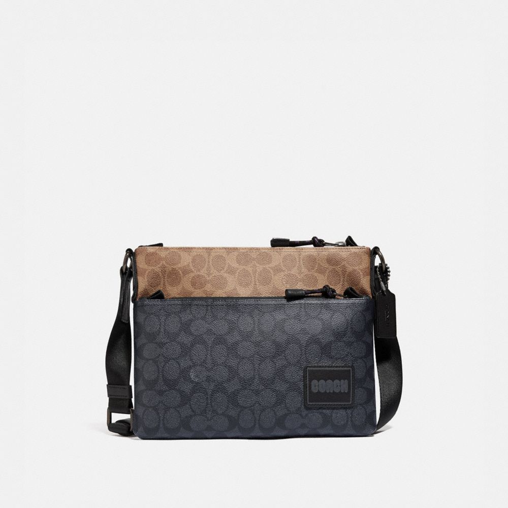 COACH 4934 Pacer Crossbody In Colorblock Signature Canvas BLACK COPPER/CHARCOAL MULTI