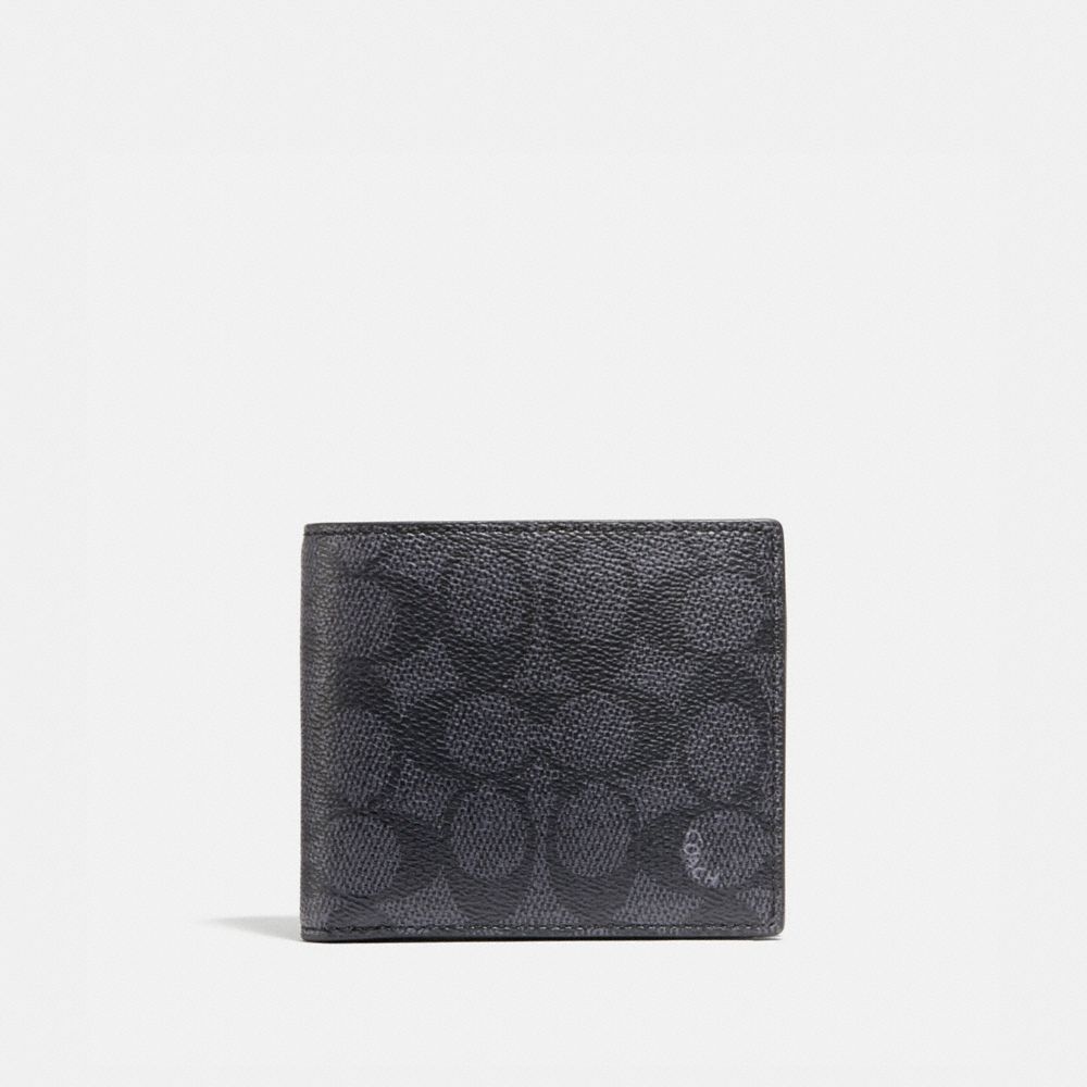 5012 - Coin Wallet In Signature Canvas Charcoal/Black
