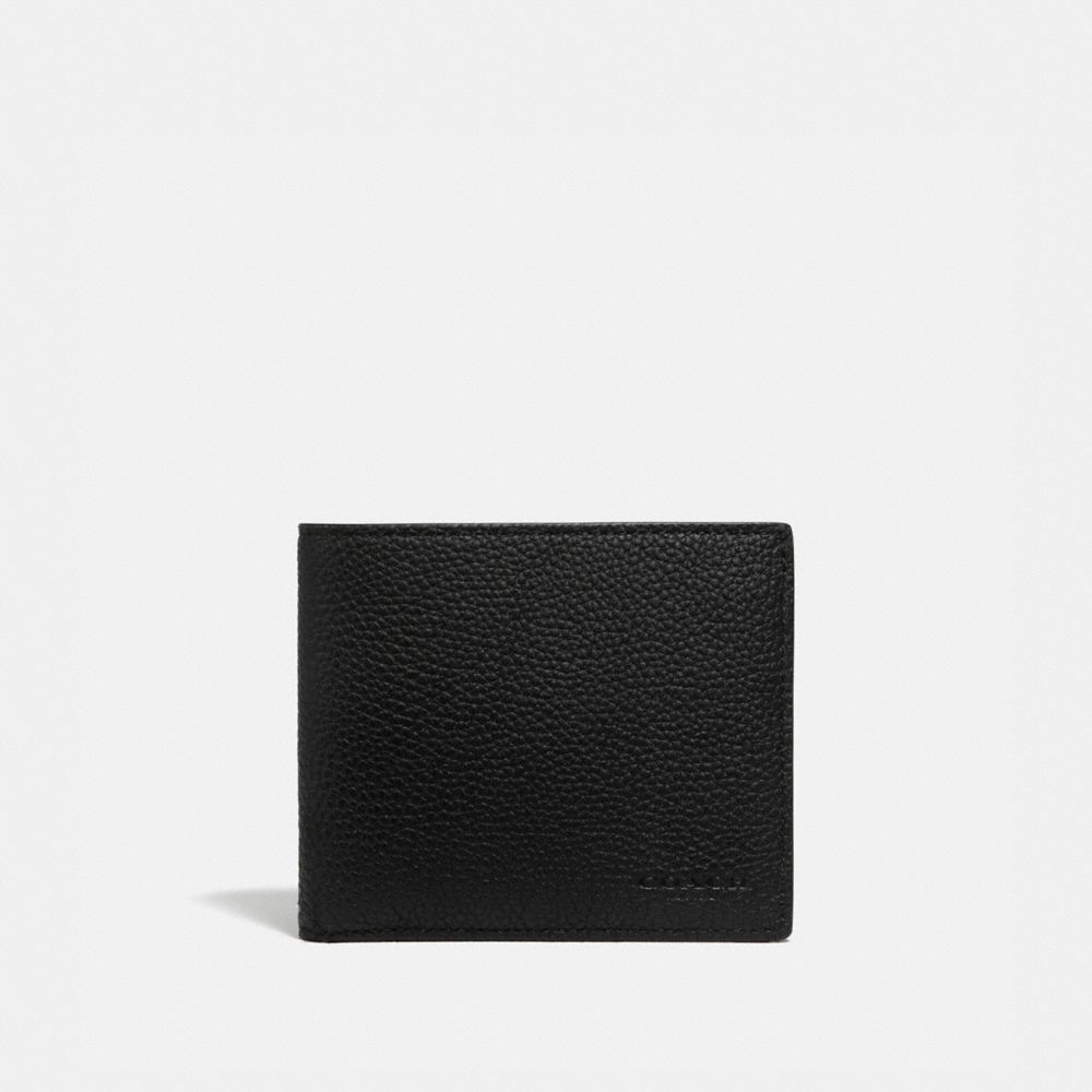 COIN WALLET WITH SIGNATURE CANVAS INTERIOR - 5013 - BLACK/KHAKI