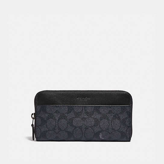 5015 - Accordion Wallet In Signature Canvas Charcoal/Black
