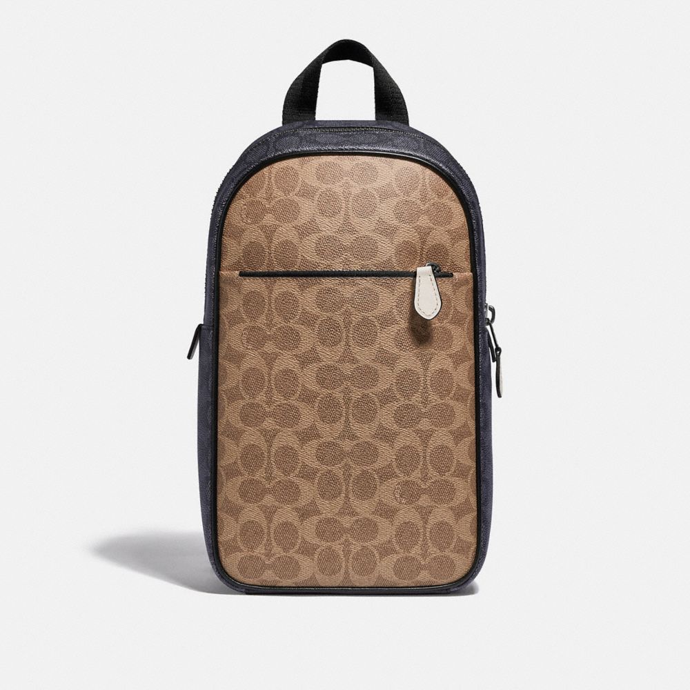 Metropolitan Soft Pack In Colorblock Signature Canvas - BLACK COPPER/KHAKI MULTI - COACH 5069