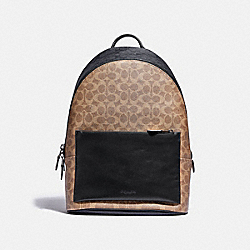 COACH 5081 - Metropolitan Soft Backpack In Colorblock Signature Canvas BLACK COPPER/KHAKI MULTI