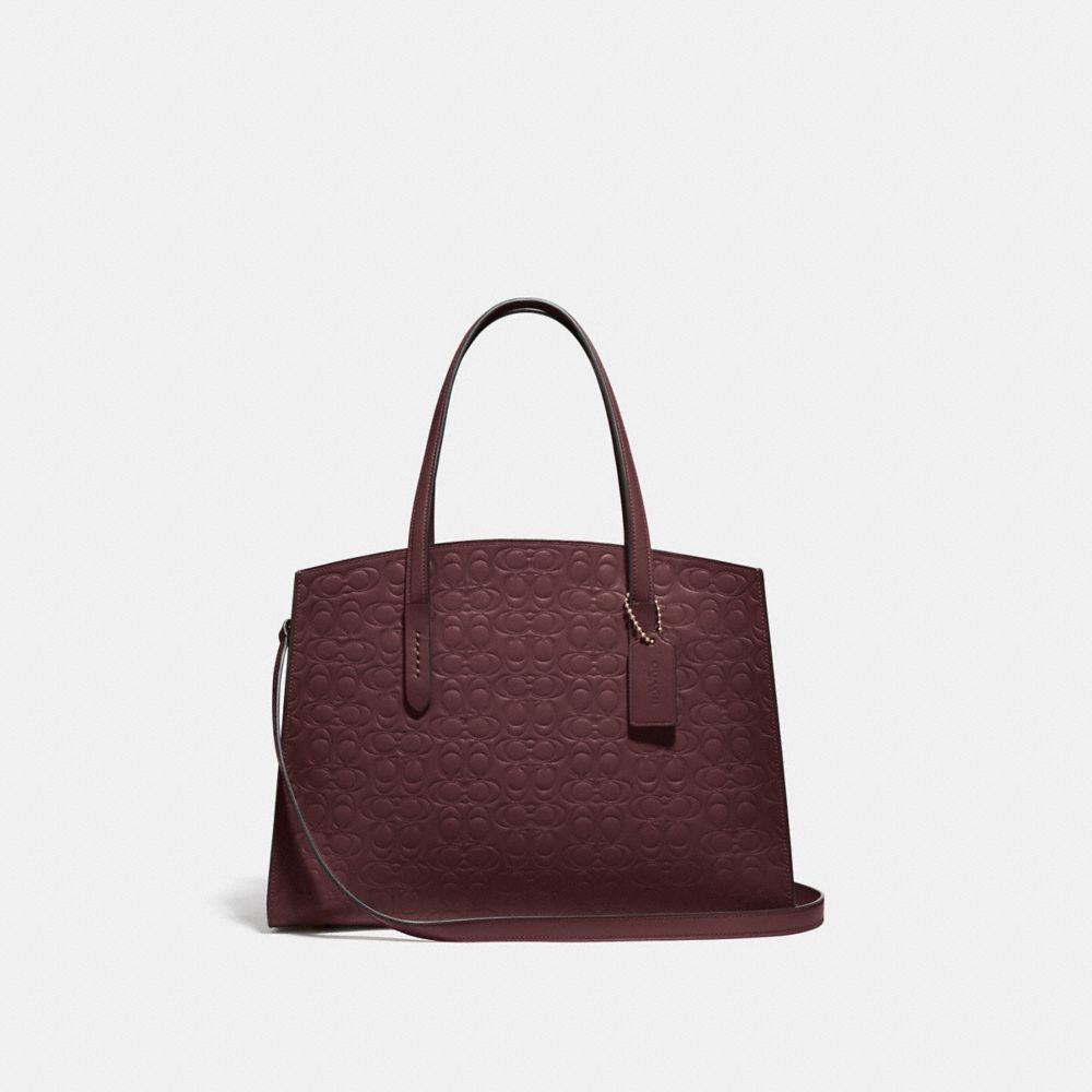 CHARLIE CARRYALL IN SIGNATURE LEATHER - GD/OXBLOOD - COACH 51728