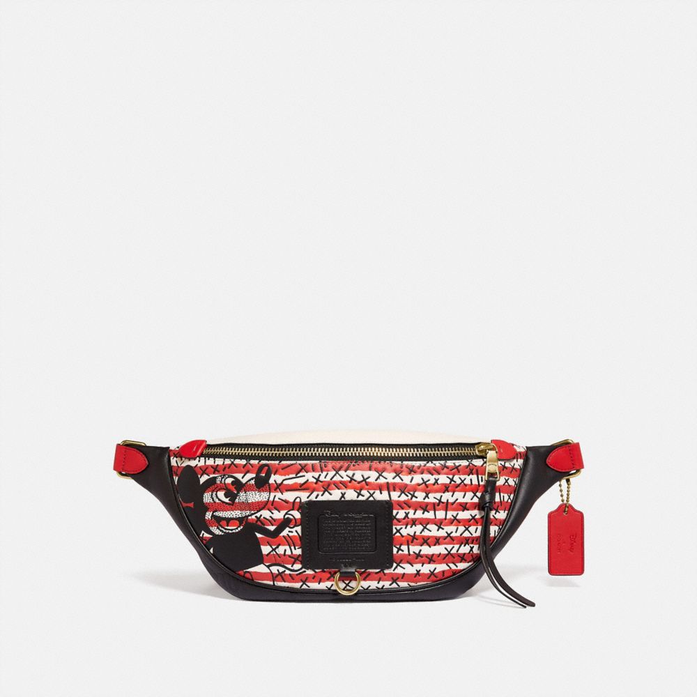 DISNEY MICKEY MOUSE X KEITH HARING RIVINGTON BELT BAG - 5225 - OL/RED MULTI